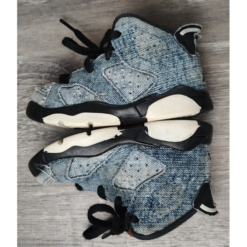 Nike Air Jordan 5C Retro‎ Blue Washed Denim Infant Shoes CV5488-401 ** Flaw